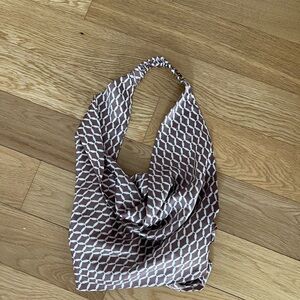 Brown Geometric Patterned Halter Top